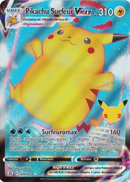 Carte Pok Mon Pikachu Surfeur Vmax C L Bration Ans Neuve