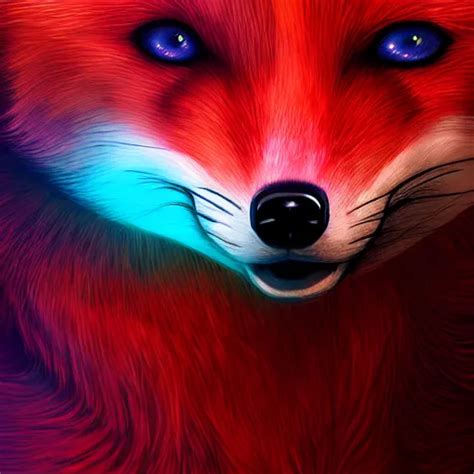 Digital Red Red Red Red Red Fox Retrowave Palette Stable Diffusion