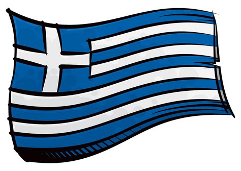 Painted Greece flag waving in wind 26724357 Vector Art at Vecteezy