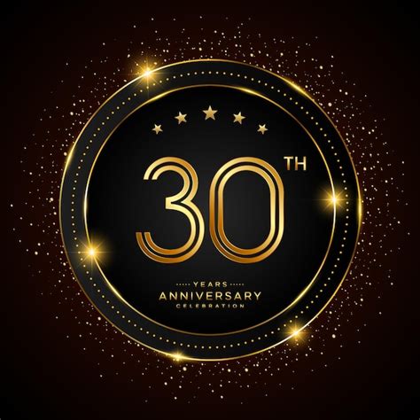 Premium Vector 30th Anniversary Logo With Golden Color Double Line Style