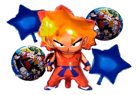 Bouquet Globos Dragon Ball Z Goku Saiyajin Dorado Mercadolibre