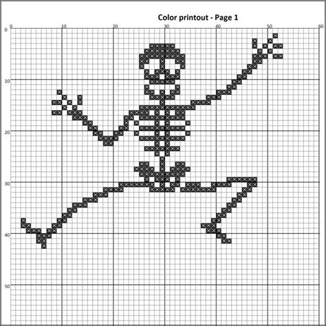 Halloween Modern Cross Stitch Pattern Skeleton Cross Stitch Etsy