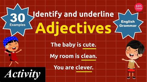 Adjective Sentences Examples Identify And Underline The Adjectives