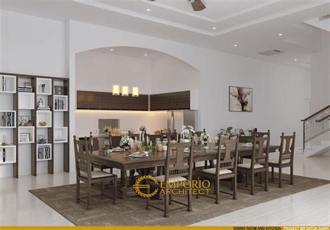 Desain Ruang Makan Dan Dapur Rumah Mediteran 2 Lantai Bapak Datuk Sabri