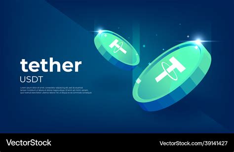 Tether or usdt crypto currency themed banner Vector Image