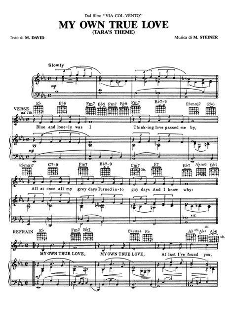 MY OWN TRUE LOVE Easy Piano Sheet music | Easy Sheet Music