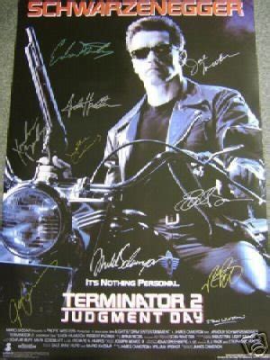 TERMINATOR 2 cast signed movie poster x10 HAMILTON | #20616943