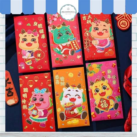 Jual 6pc Pack Premium Angpau Imlek 2024 Angpao Naga 2024 Year Of