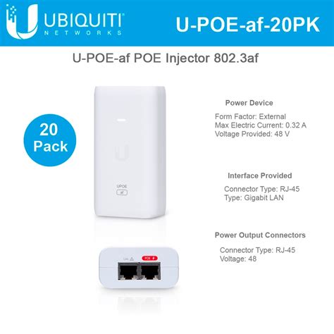 Ubiquiti Networks U Poe Af Af Supported Poe Power Over Ethernet