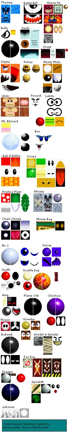 Nintendo 64 - Super Mario 64 - Enemies - The Textures Resource