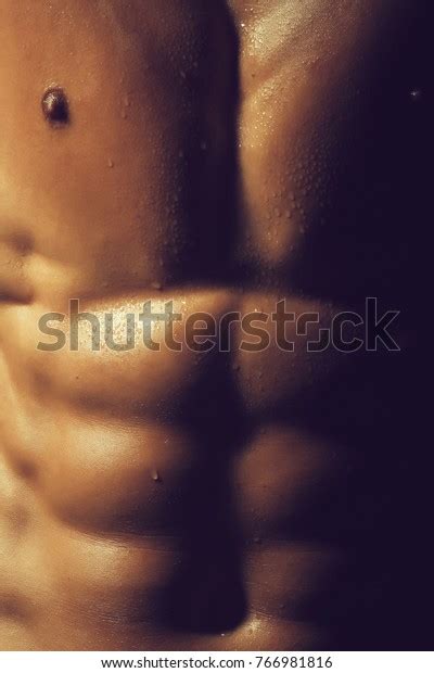 Closeup Male Sensual Beautiful Sporting Naked Stock Photo