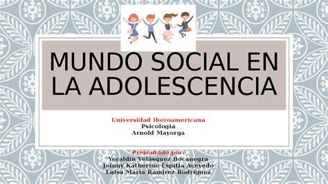 Mundo Social En La Adolescencia Docsity