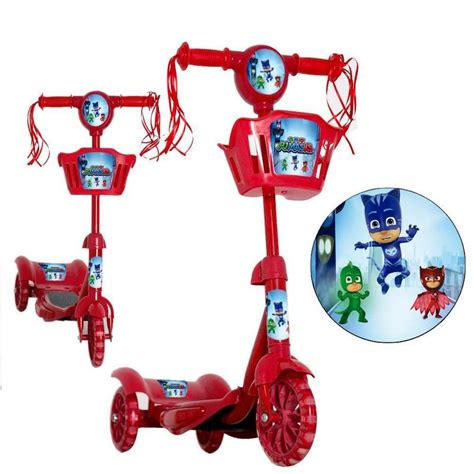 Patinete Infantil Menino Pj Masks 3 Rodinhas Luz E Som Patinete