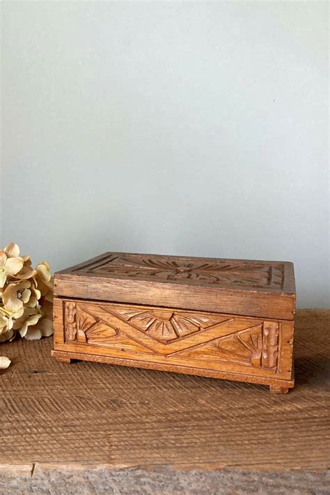 Vintage Hand-Carved Wooden Box Made in Mexico | Vintage Keepers