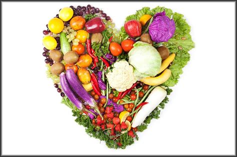 Holistic Heart Fruits Vegetables Background