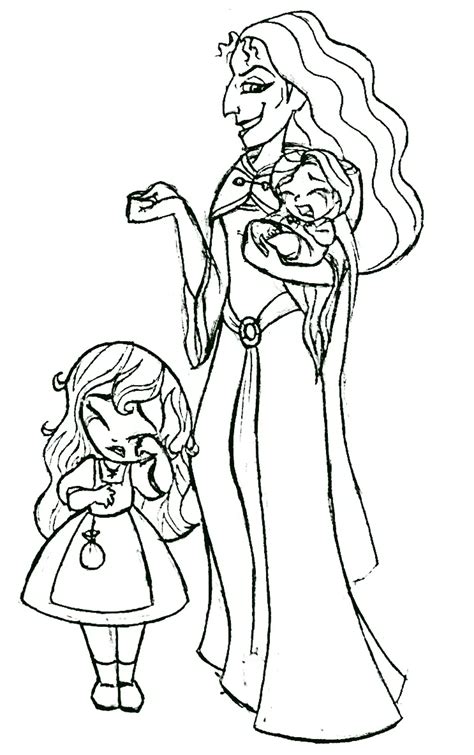 Mother Gothel Coloring Pages Free Tangled Coloring Pages Printables