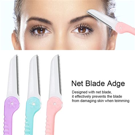 Customized Logo 3pcs Foldable Eyebrow Trimmer Shavers Dermaplaning