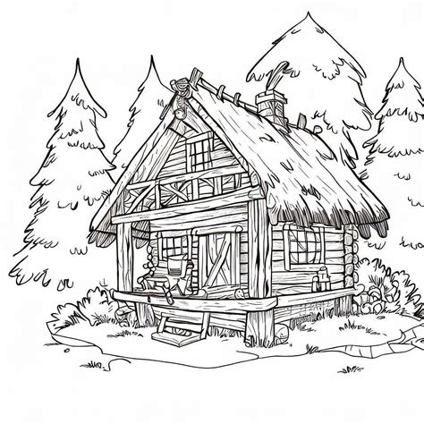 Coloriage Cabane En Rondins De Bois T L Charger Et Imprimer Gratuit