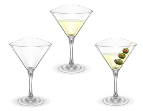 Premium Vector Martini Cocktail Alcoholic Drink Glass Vector Illustration