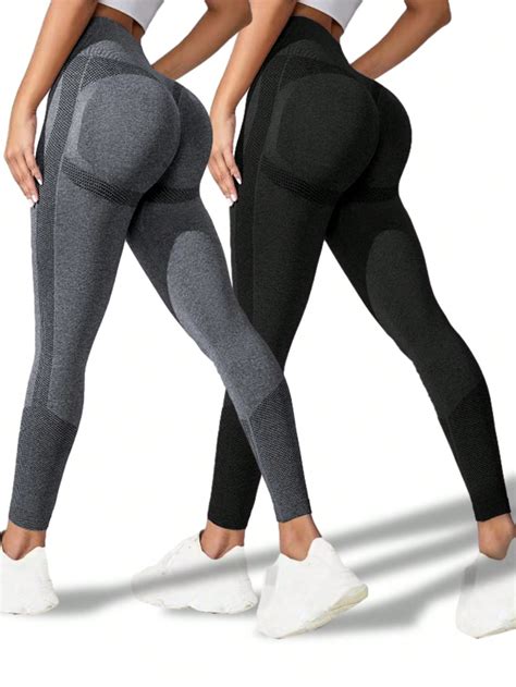 Piezas Leggings Deportivos Incons Til Con Estiramiento Alto Control