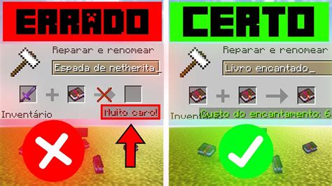 Como Encantar Os Seus Itens De Forma Correta Na Bigorna No Minecraft