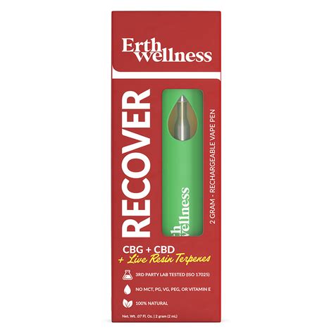 Erth Wellness Recover Cbg Cbd Live Resin Disposable 2g