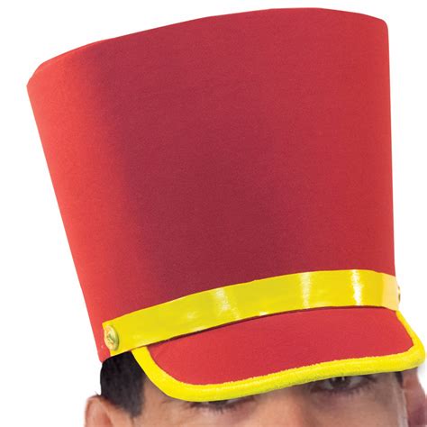 Red Fabric Toy Soldier Hat Yellow Gold Trim - Cappel's