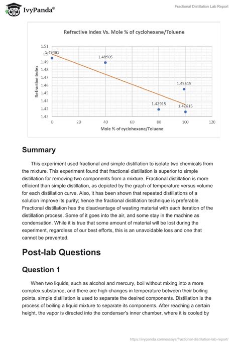 Fractional Distillation Lab Report Words Report Example