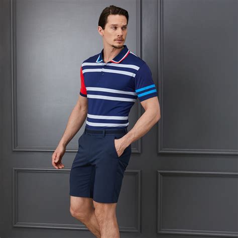 Mens Variegated Stripe Tech Jersey Rib Collar Slim Fit Polo G Fore