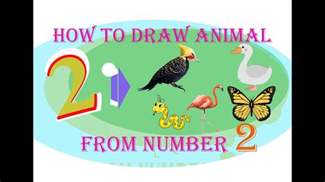 How To Turn Number 2 Into Animals Draw With Me Youtube