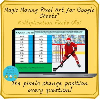 Multiplication Facts 8s Magic Moving Pixel Art Mystery Picture