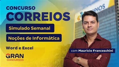 Concurso Correios Simulado Semanal Word E Excel YouTube