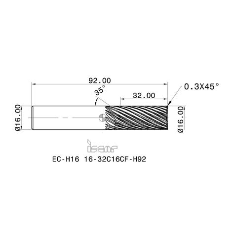 Iscar Roughing Finishing End Mill 16 Mm Dia 16 Flutes Corner