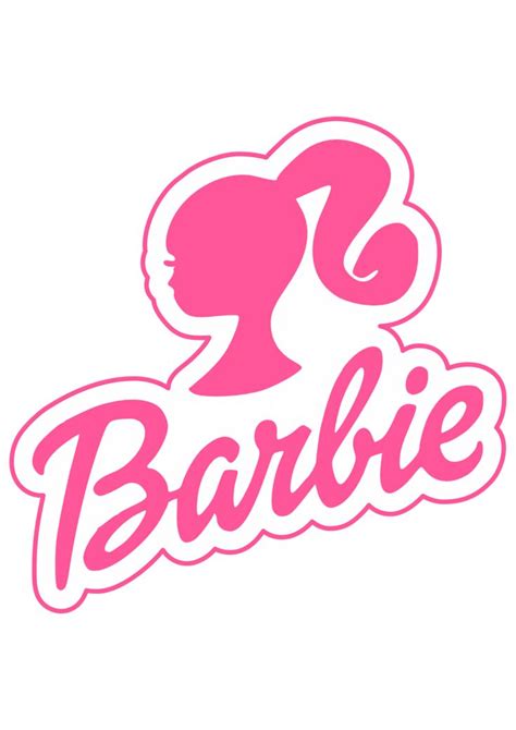 The Word Barbie Is In Pink And White With An Image Of A Woman S Head