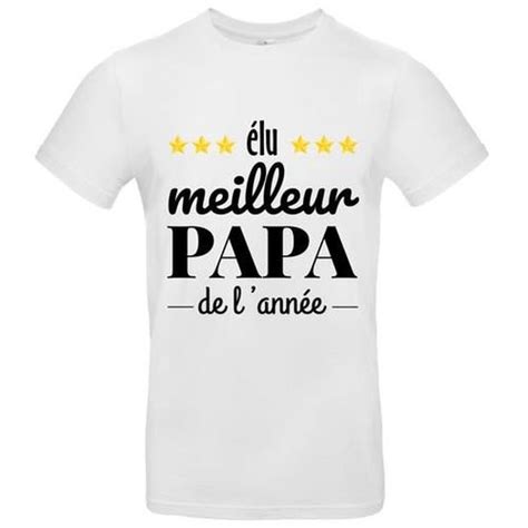 T Shirt Premium Manche Courte Enfant Blanc Elu Meilleur Papa De