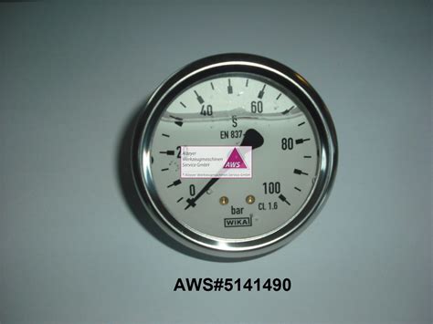 Manometer 0 100 Bar Anschluss Hinten B2B Webshop Awsgmbh De