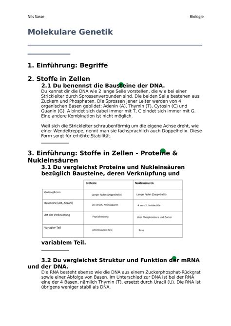Molekulare Genetik Biologie Molekulare Genetik