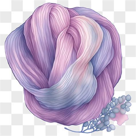 Download Colorful Yarn Ball With White Flowers For Crafting Png Online