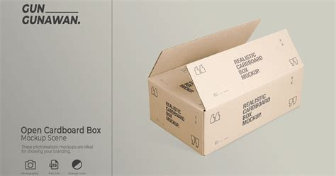 Open Cardboard Box Mockup, Graphic Templates - Envato Elements