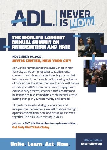 Anti Defamation League Events For January 2025