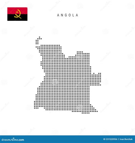 Pixel Map Of Angola Vector Dotted Map Of Angola Isolated On White