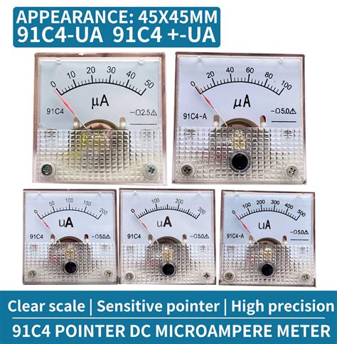 91C4 UA DC Pointer Type Ammeter 50A 0 50A 100A 0 100A 200A 0 200A 300A