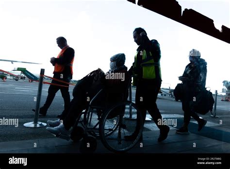 Membre Du Personnel De L A Roport Aidant Prendre Soin D Une Femme