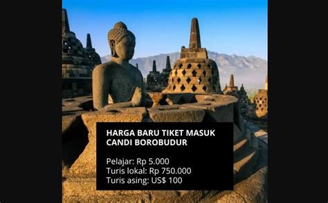 Harga Tiket Masuk Candi Borobudur 100 Dolar AS Bagi Turis Dan 750 Ribu