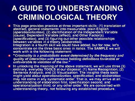 Criminological Theories Learning Theories Of Crime Some