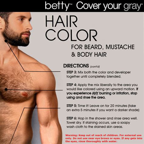 Betty Cover Your Gray Mens Hair Color for Beard, Mustache & Body Hair