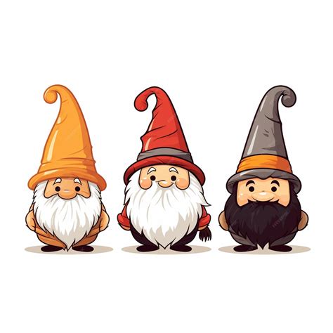 Premium Ai Image Three Gnomes With Long Beards And Hats Are Standing