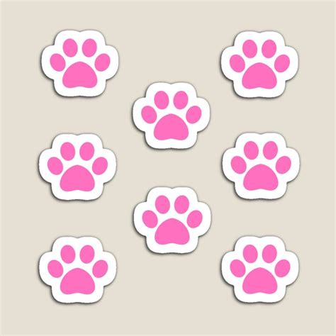 "Pink cat paw print stickers pack" Magnet for Sale by DrawingPurrr ...