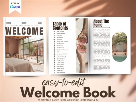 Welcome Book Template Canva Template Airbnb Welcome Book Template