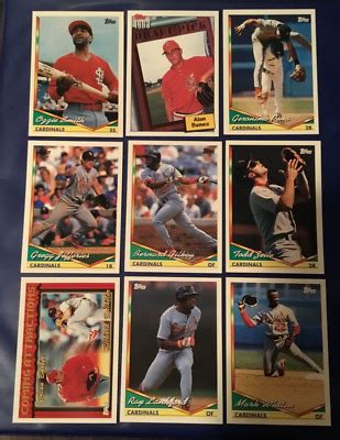 1994 Topps ST LOUIS CARDINALS Complete Team Set 26 Ozzie Smith